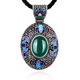N016-C NATIONAL STYLE NECKLACE FOR LADY (GREEN)