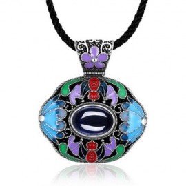 N006-A LADIES OLD CLASSICAL NATIONAL STYLE NECKLACE (BLUE)