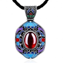 N008-B WOMEN NATIONAL STYLE NECKLACE (RED)