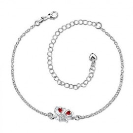 A041-B DELICATE HANDMADE SILVER PLATED ANKLET (SILVER)