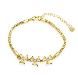 B020-A GRACEFUL INLAID WHITE ZIRCON DIFFERENT TYPES NEW GIFT BRACELET (GOLDEN)