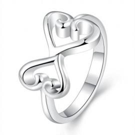SILVER PLATED FASHION FINGER RING FOR LADY (SILVER)
