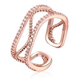R008-A GOLD PLATED KOREAN STYLE NEW DESIGN FINGER RING FOR LADY (ROSE GOLD)