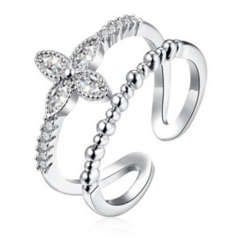 R011-B GOLD PLATED KOREAN STYLE NEW DESIGN FINGER RING FOR LADY (SILVER)