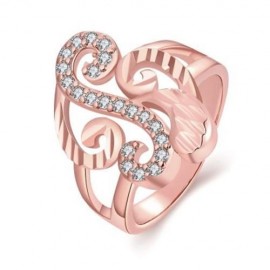R358-B NICKLE FREE ANTIALLERGIC NEW FASHION JEWELRY ROSE GOLD PLATED ZIRCON RING (ROSE GOL