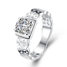 ELEGANT SILVER PLATED WOMEN FINGER RING (SILVER)