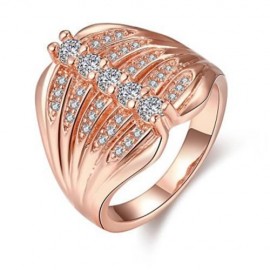 R390 - B FASHION JEWELRY ZIRCON RING (ROSE GOLD)