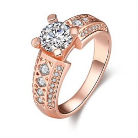 R404 - B FASHION JEWELRY ZIRCON RING (ROSE GOLD)