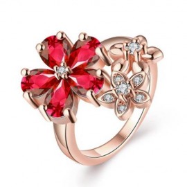 R386 - B FASHION JEWELRY ZIRCON RING (ROSE GOLD)