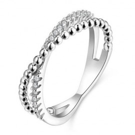 R013-B GOLD PLATED KOREAN STYLE NEW DESIGN FINGER RING FOR LADY (SILVER)