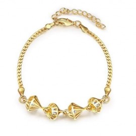 B015-A GRACEFUL INLAID WHITE ZIRCON DIFFERENT TYPES NEW GIFT BRACELET (GOLDEN)