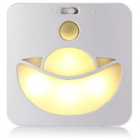 ENERGY SAVING HUMAN BODY INDUCTION LAMP SENSOR NIGHT LIGHTS WARM LIGHT (WHITE)