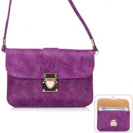 PRACTICAL MULTIFUNCTIONAL 5.5 INCHES PU LEATHER MATERIAL LANYARD PHONE BAG CHANGE POCKET C