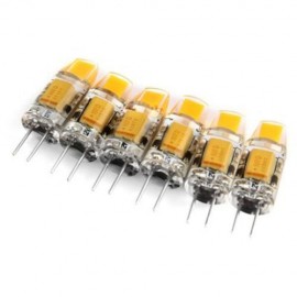 6PCS DIMMABLE 1W G4 COB LED WHITE LIGHT LAMPS AC DC 12V (WARM WHITE LIGHT)