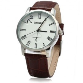 WEIQIN W23056 MALE ANALOG QUARTZ WATCH LEATHER BAND 5ATM WATER RESISTANT SMALL DIAL DECORA