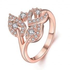 R402-C-8 NICKLE FREE ANTIALLERGIC NEW FASHION JEWELRY ZIRCON RING (ROSE GOLD)