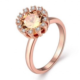 R401-B-8 NICKLE FREE ANTIALLERGIC NEW FASHION JEWELRY ZIRCON RING (ROSE GOLD)