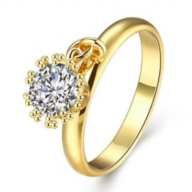 R406-A NICKLE FREE ANTIALLERGIC NEW FASHION JEWELRY ZIRCON RING (GOLDEN)