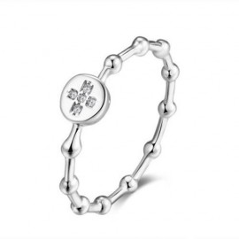 R001-B-7 GOLD PLATED KOREAN STYLE NEW DESIGN FINGER RING FOR LADY (SILVER)