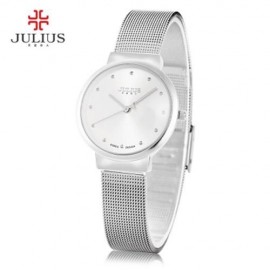 JULIUS JA - 426L WOMEN ULTRATHIN QUARTZ WRIST WATCH (SILVER AND WHITE)
