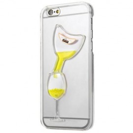 3D LIQUID FLOW HOURGLASS TRANSLUCENT ANTI-SLIP BACK COVER CASE FOR IPHONE 6 / 6S (YELLOW)