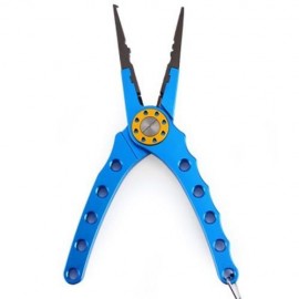 ALUMINUM ALLOY FISHING PLIERS BRAID CUTTER HOOK LINE REMOVER TACKLE KITS (BLUE)