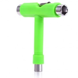 SKATEBOARD TOOL ALL IN ONE SCREWDRIVER SOCKET MULTIFUNCTION SKATE T-TOOL (GREEN)