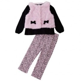 3PCS HAN EDITION ROUND NECK LONG SLEEVE FLOWER PRINT T-SHIRT PANTS WAISTCOAT FOR BABY GIRL