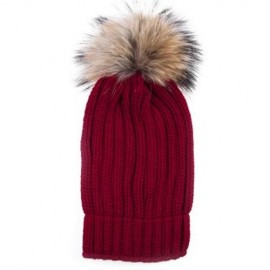 HAN EDITION TRENDY SOLID COLOR RACCOON BALL TOP THICKENING KNITED STRETCHY GIRLS BEANIE HA