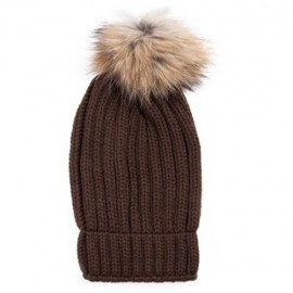 HAN EDITION TRENDY SOLID COLOR RACCOON BALL TOP THICKENING KNITED STRETCHY GIRLS BEANIE HA
