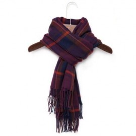 FASHION WOMEN WOOL WINTER SPAIN SCARF (PURPLE GRID)