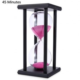 HOURGLASS SAND TIMER 45 MINUTES WOOD SAND TIMER FOR KITCHEN OFFICE SCHOOL DECORATIVE USE (