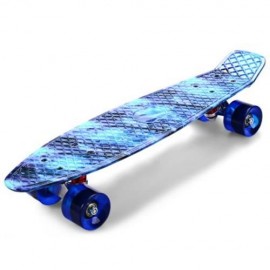 CL-94 22 INCH BLUE STARRY SKY PATTERN RETRO SKATEBOARD LONGBOARD MINI CRUISER (COLORMIX)