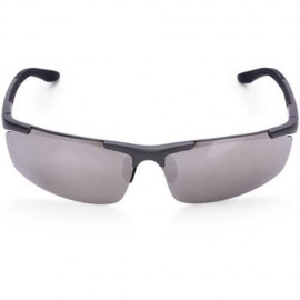 MEN POLARIZED SPORTS UV400 SUNGLASSES FOR DRIVING FISHING (GUN GREY AND SILVER)