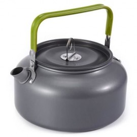 ALUMINUM 1.2L CAMPING HOME KETTLE COFFEE POT WITH MESH BAG (GRAY)