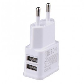 5V 2A  EU Standard Double USB Ports Charger Power Adapter (MILK WHITE)