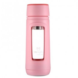 320ml Tea Infuser Borosilicate Glass Water Bottle for Business Use (LIGHT PINK)